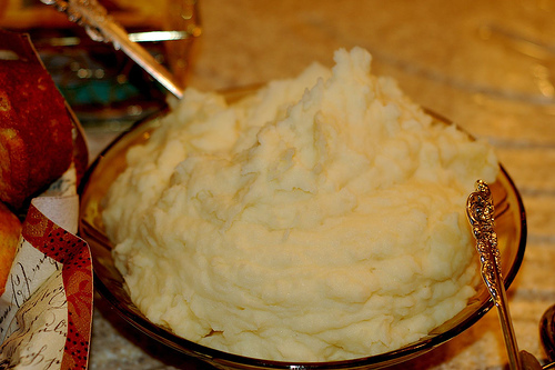 Big bowl of mashed potatoes